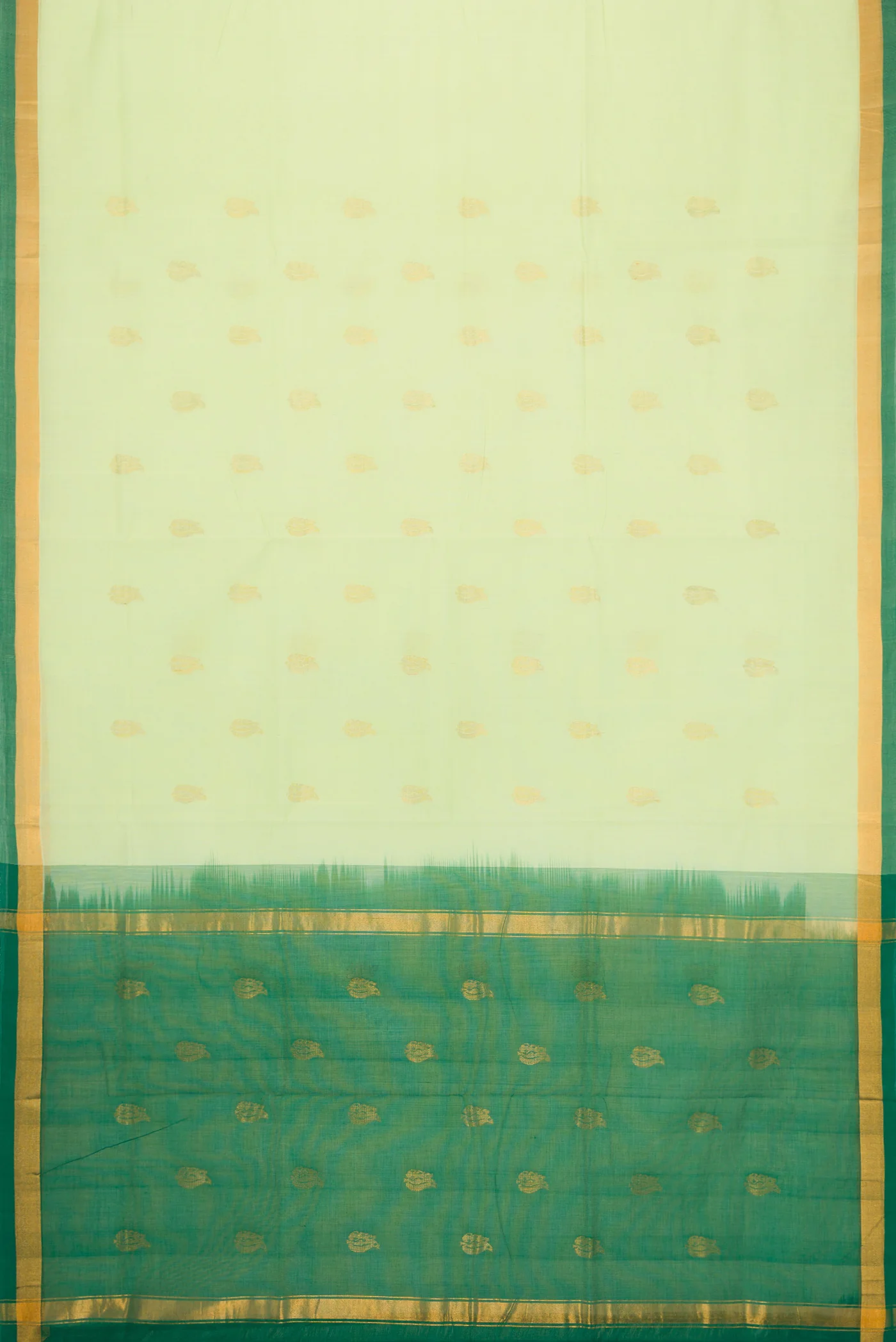 Bottle Green Uppada Cotton Saree - Image 3