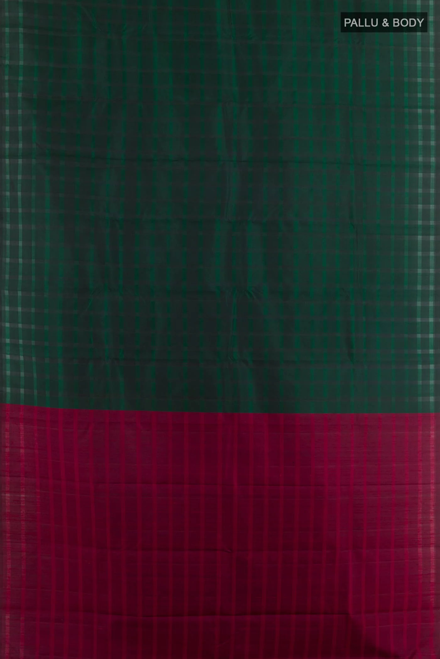 Bottle Green Kanchipuram Silk Saree - Image 3