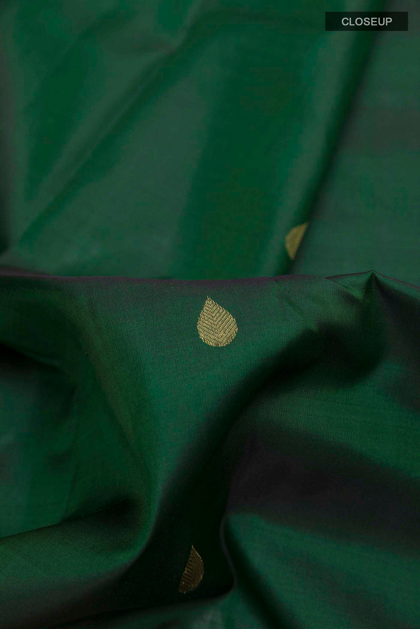 Bottle Green Kanjivaram Silk Saree - Image 2