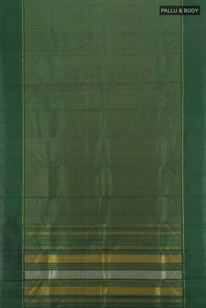 Bottle Green Kanchipuram Silk Saree - Image 5