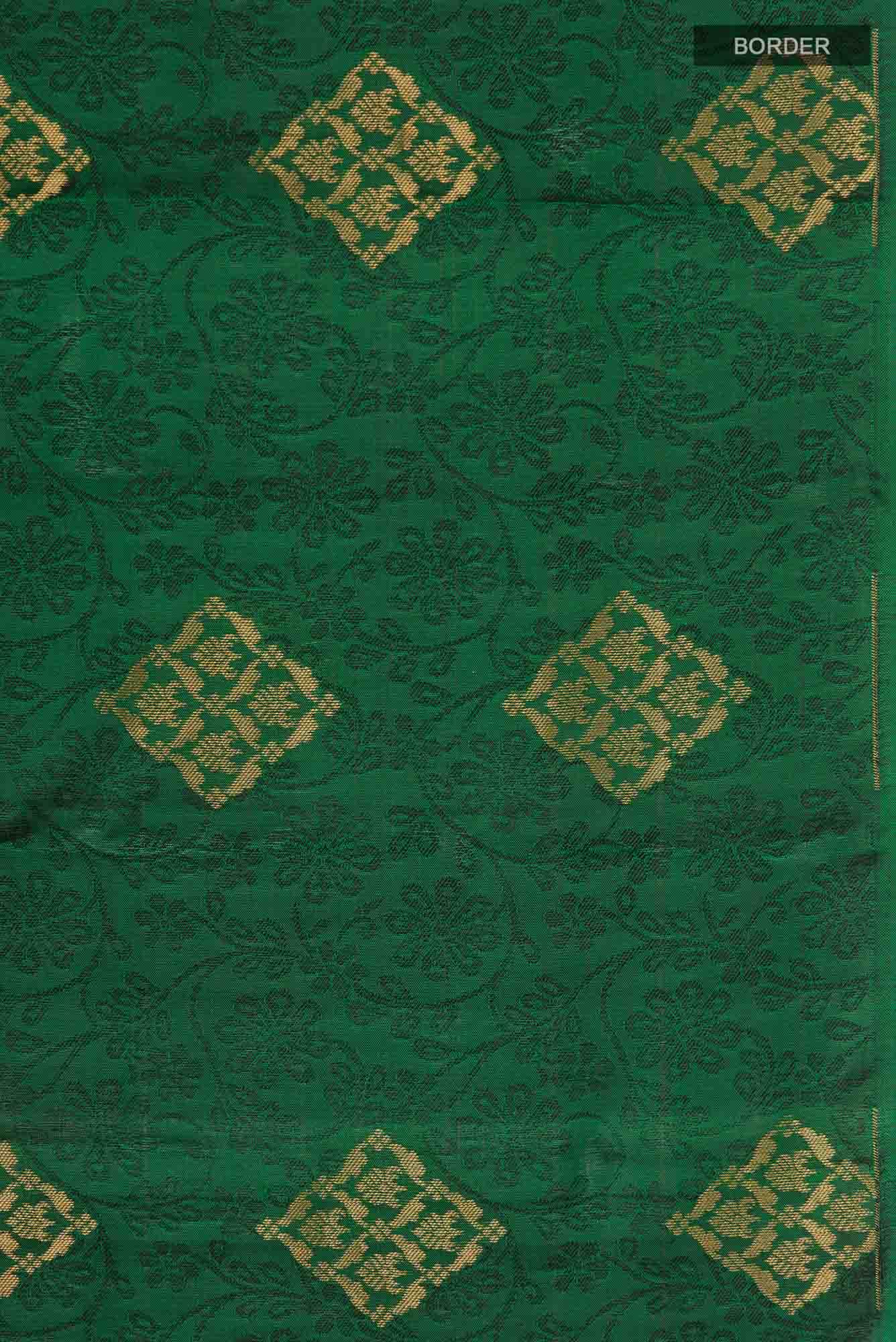 Bottle Green Kanchipuram Silk Saree - Image 5