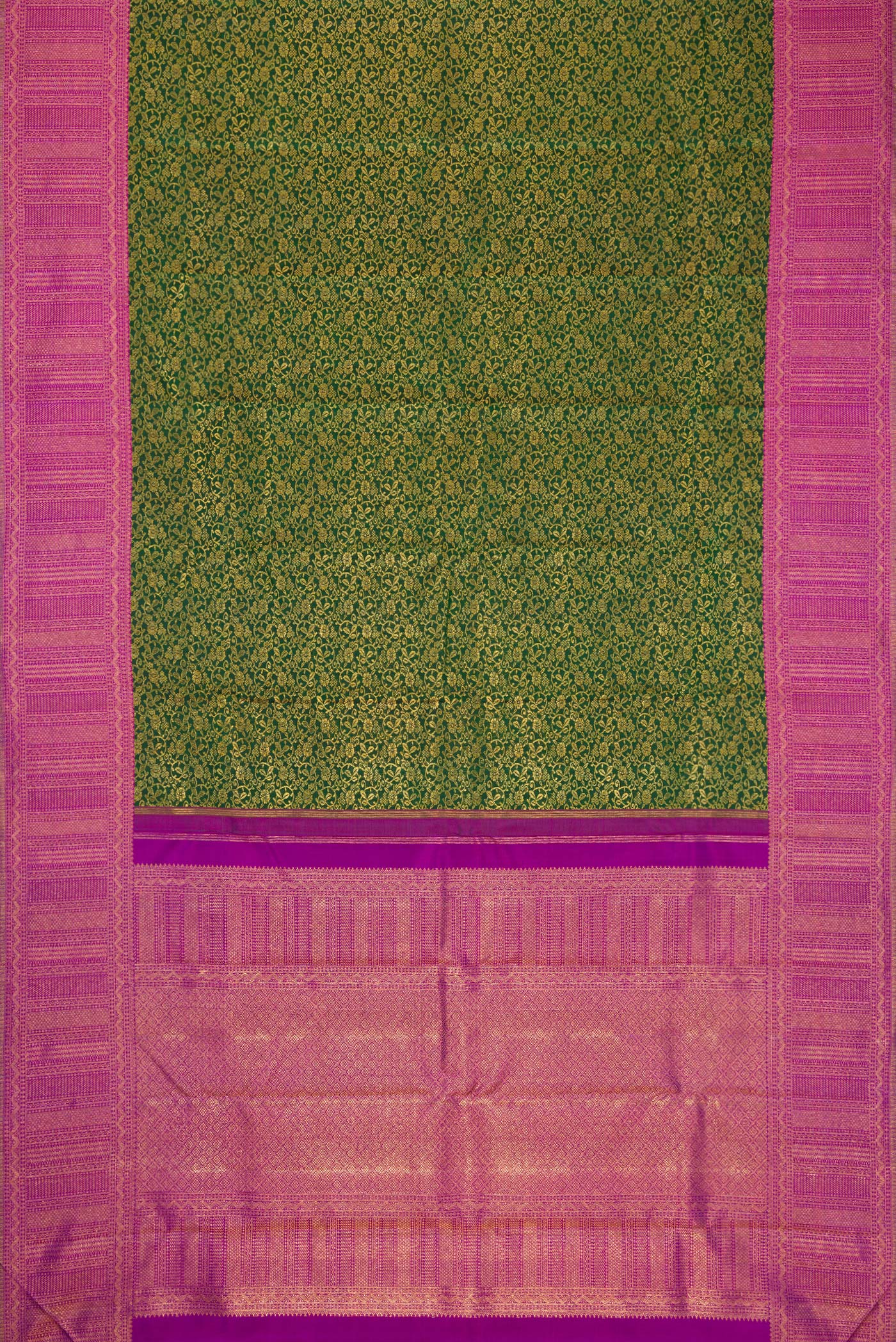 Bottle Green Kanchipuram Silk Saree - Image 6