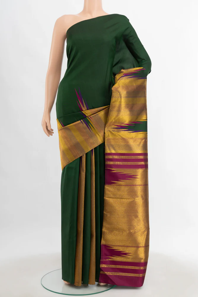 Bottle Green Kanjivaram Silk Saree