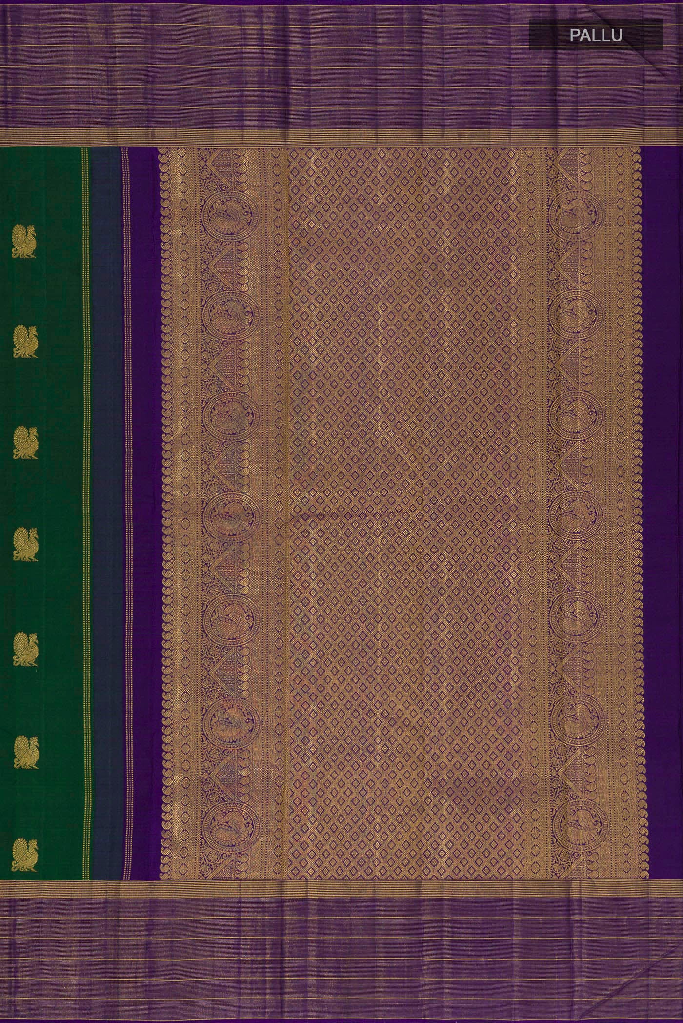 Bottle Green Kanjivaram Silk Saree - Image 6