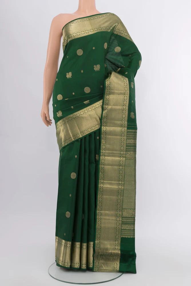Bottle Green Kanjivaram Silk Saree