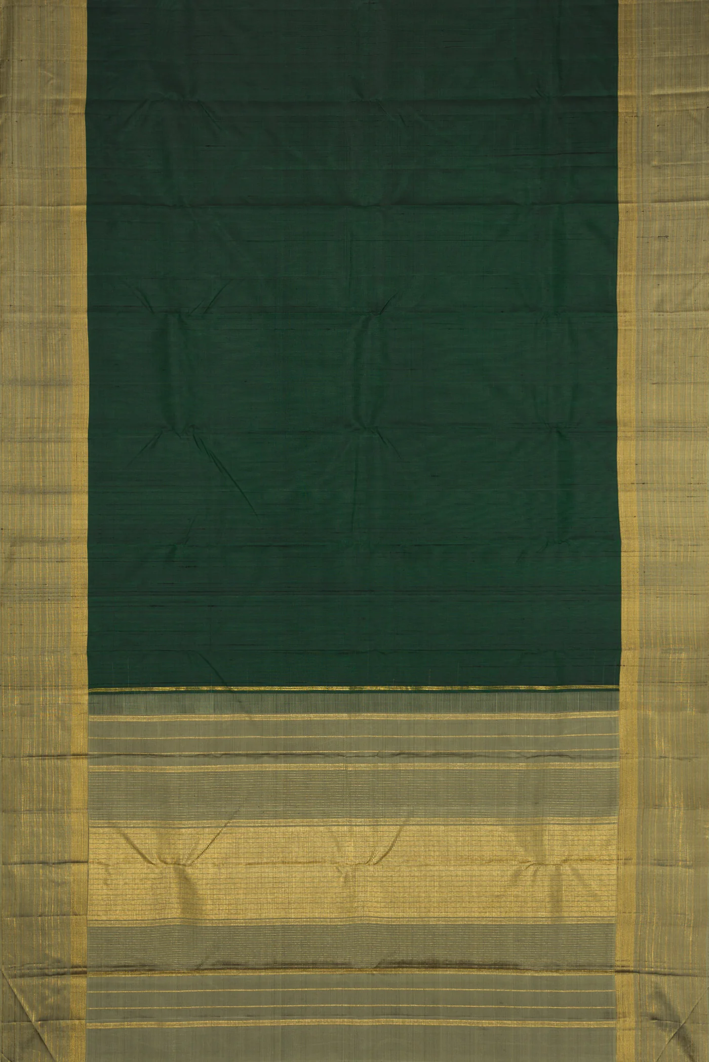 Bottle Green Kanjivaram Silk Saree - Image 6