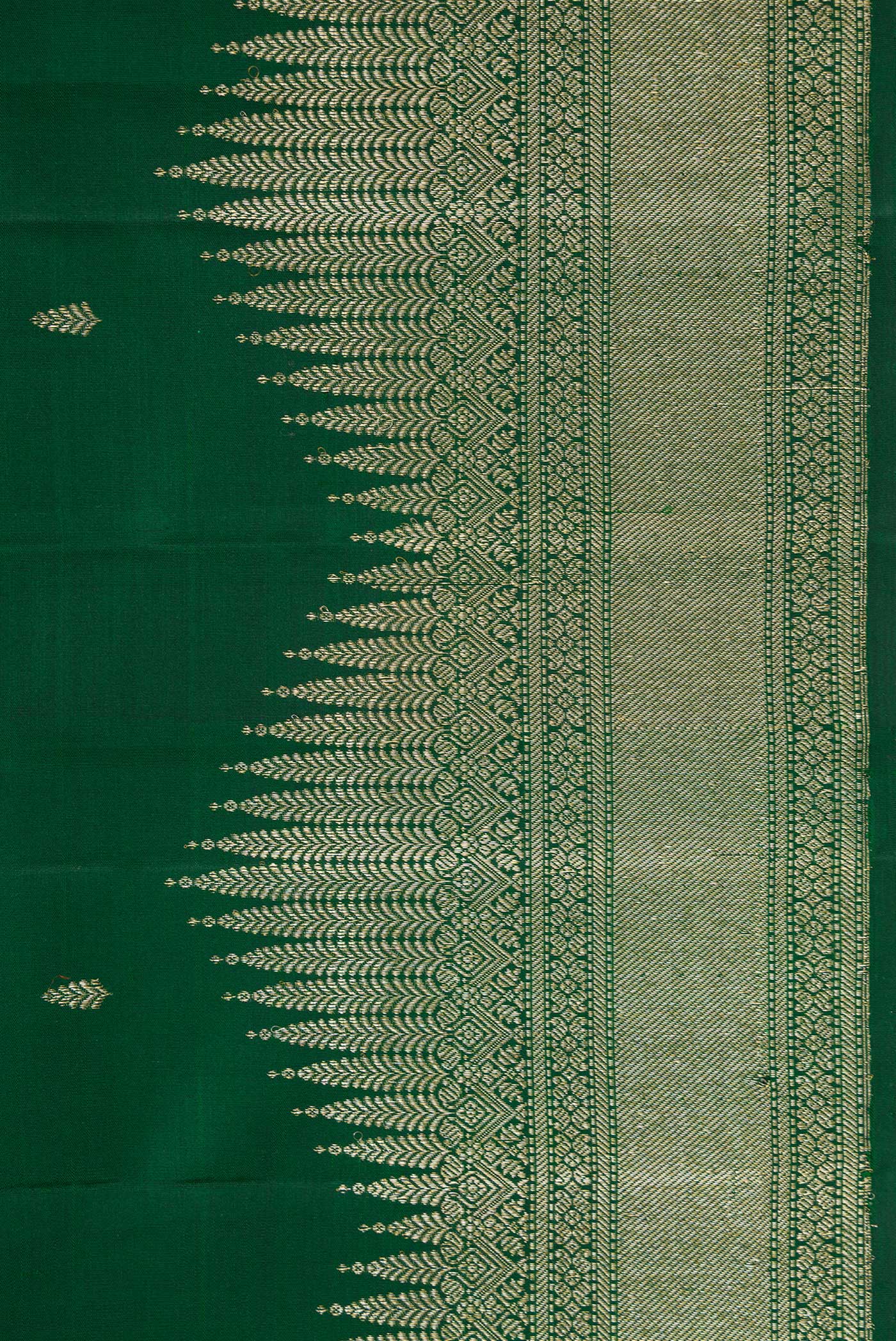 Bottle Green Kanjivaram Silk Saree - Image 3
