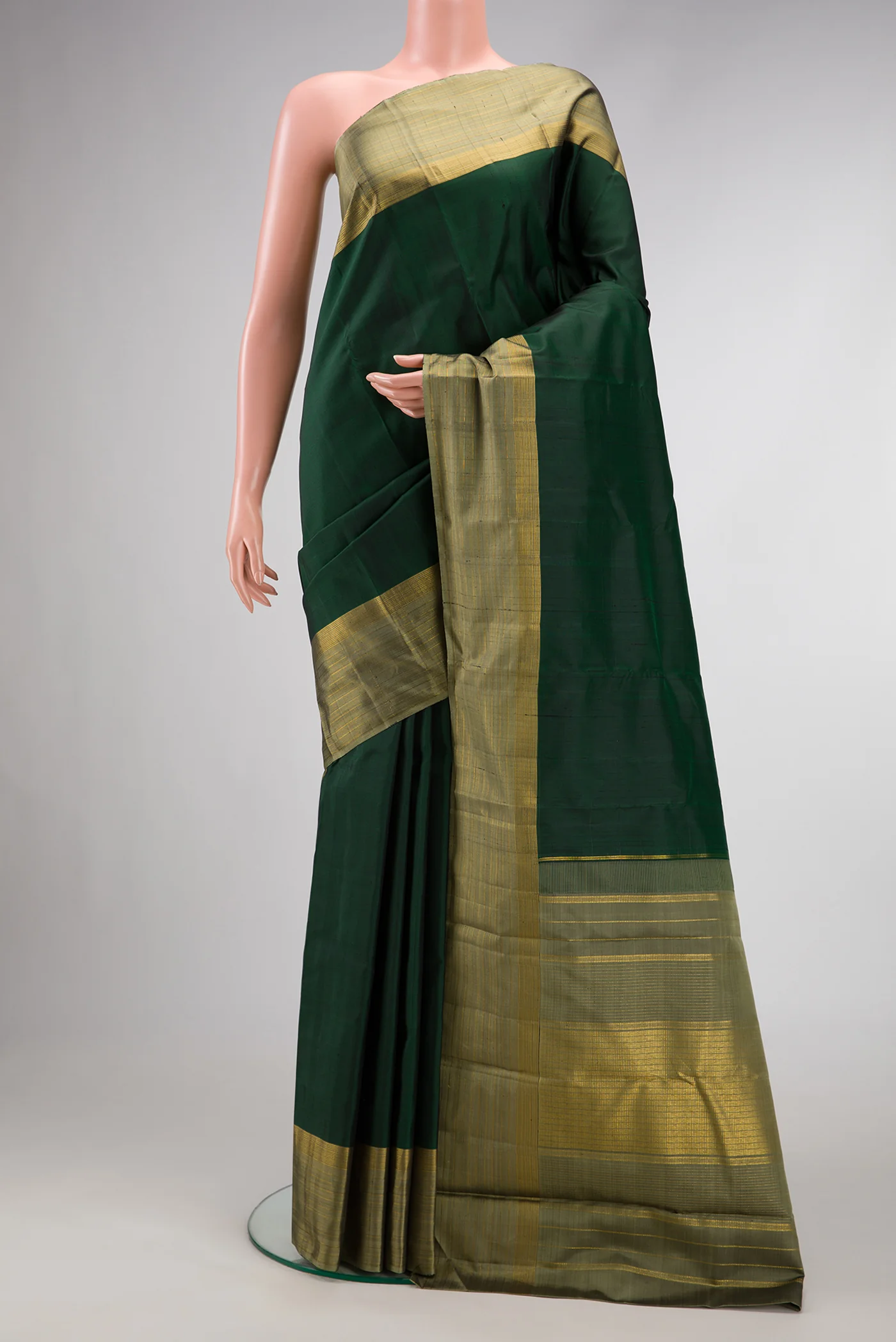Bottle Green Kanjivaram Silk Saree
