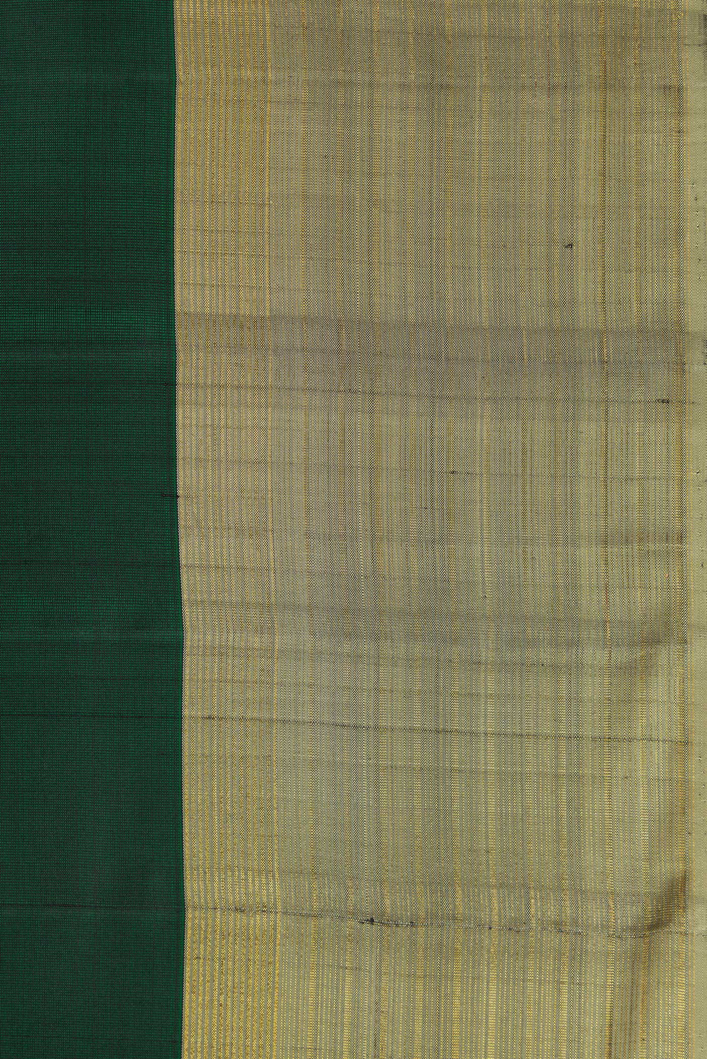 Bottle Green Kanjivaram Silk Saree - Image 3
