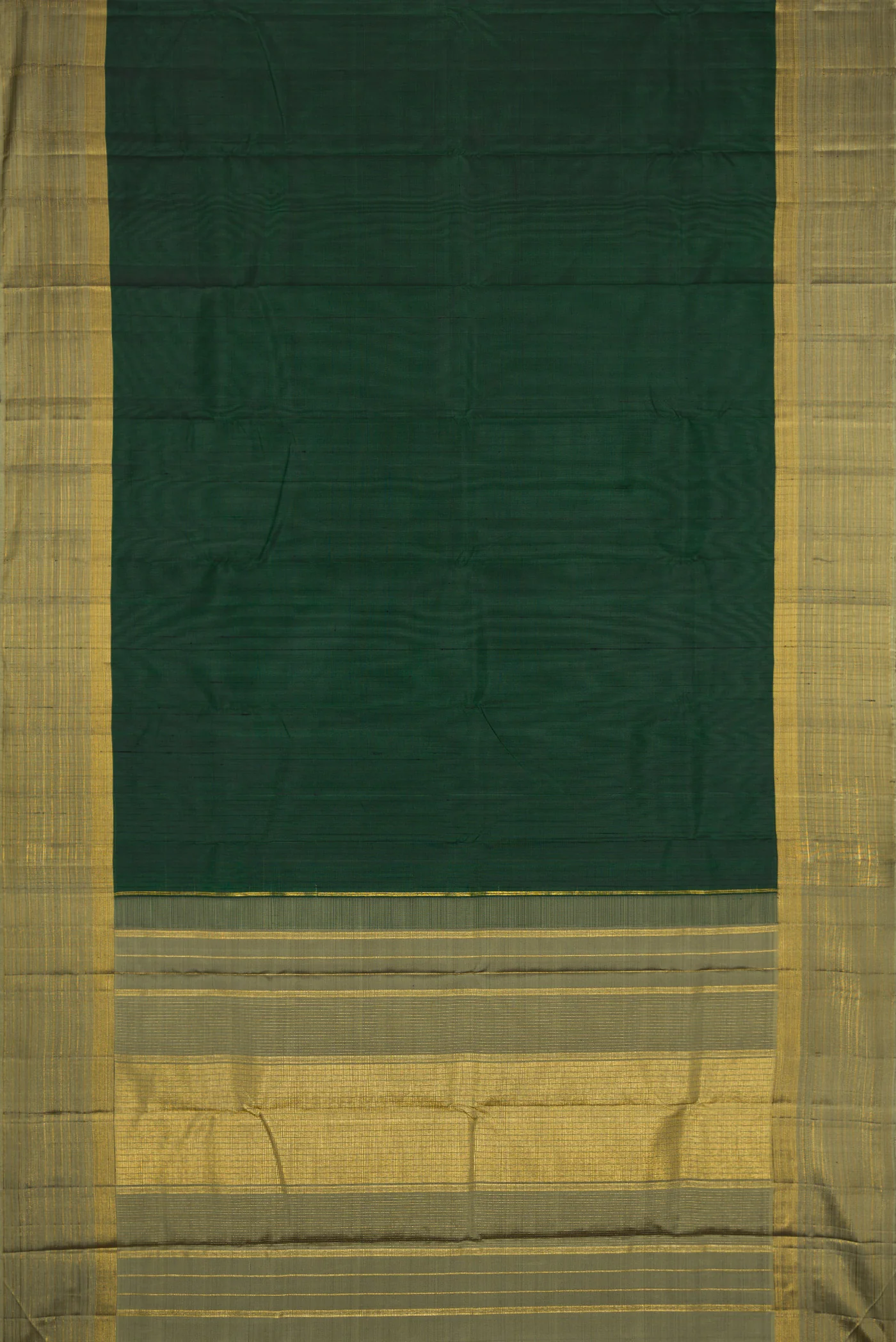 Bottle Green Kanjivaram Silk Saree - Image 6