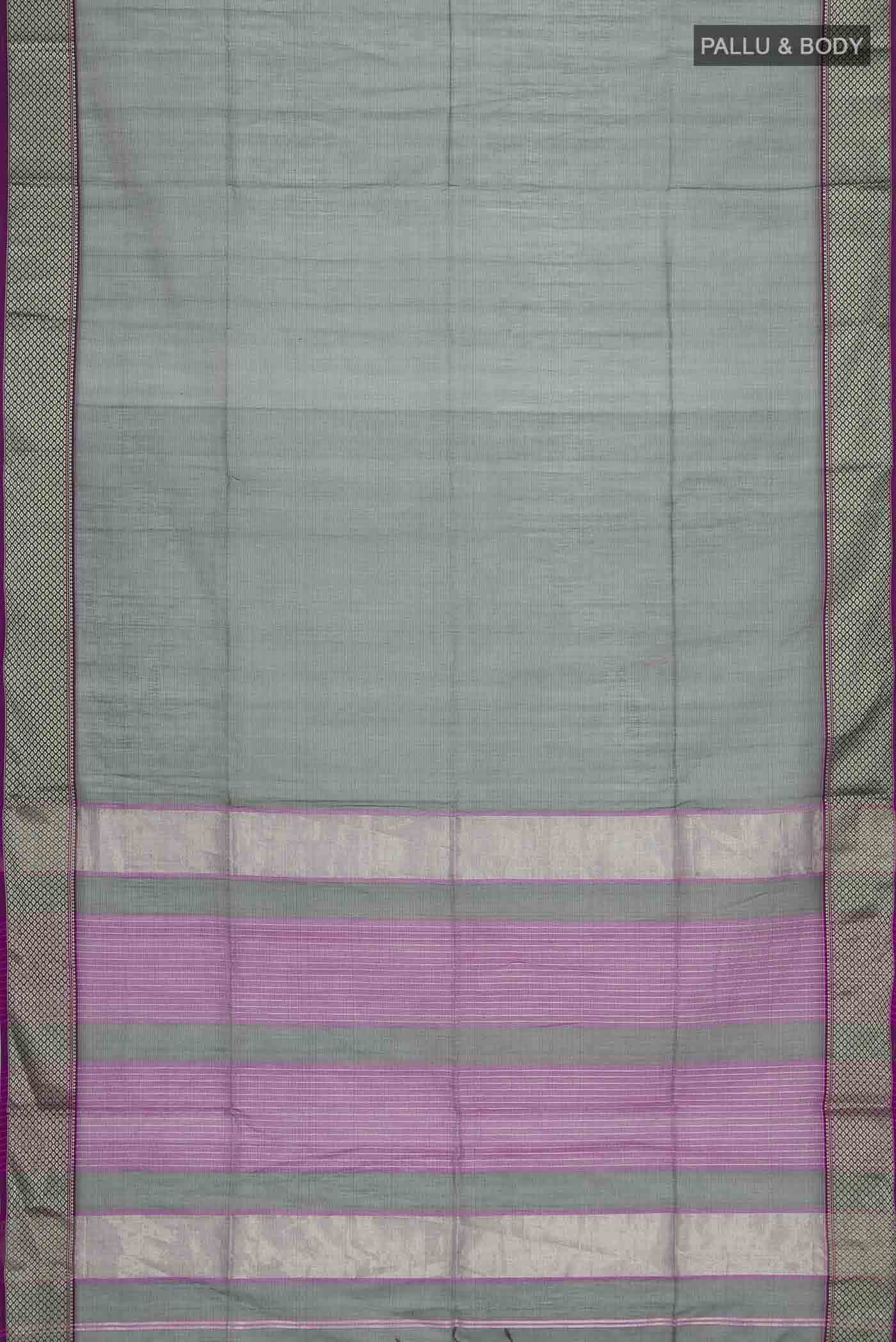 Bottle Green Maheshwari Silk Cotton Saree - Image 2