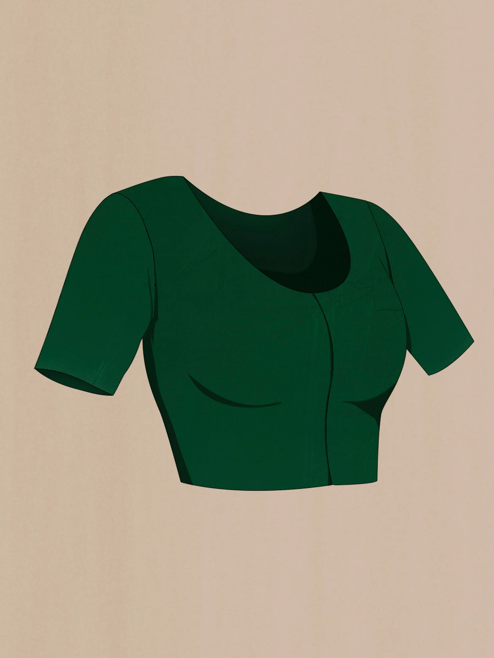 Bottle Green Mysore Crepe Saree - Image 4