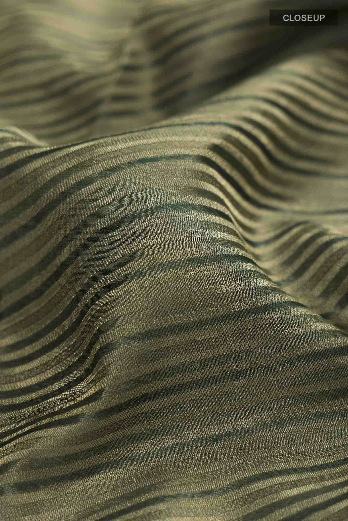 Bottle Green Mysore Georgette Saree - Image 2
