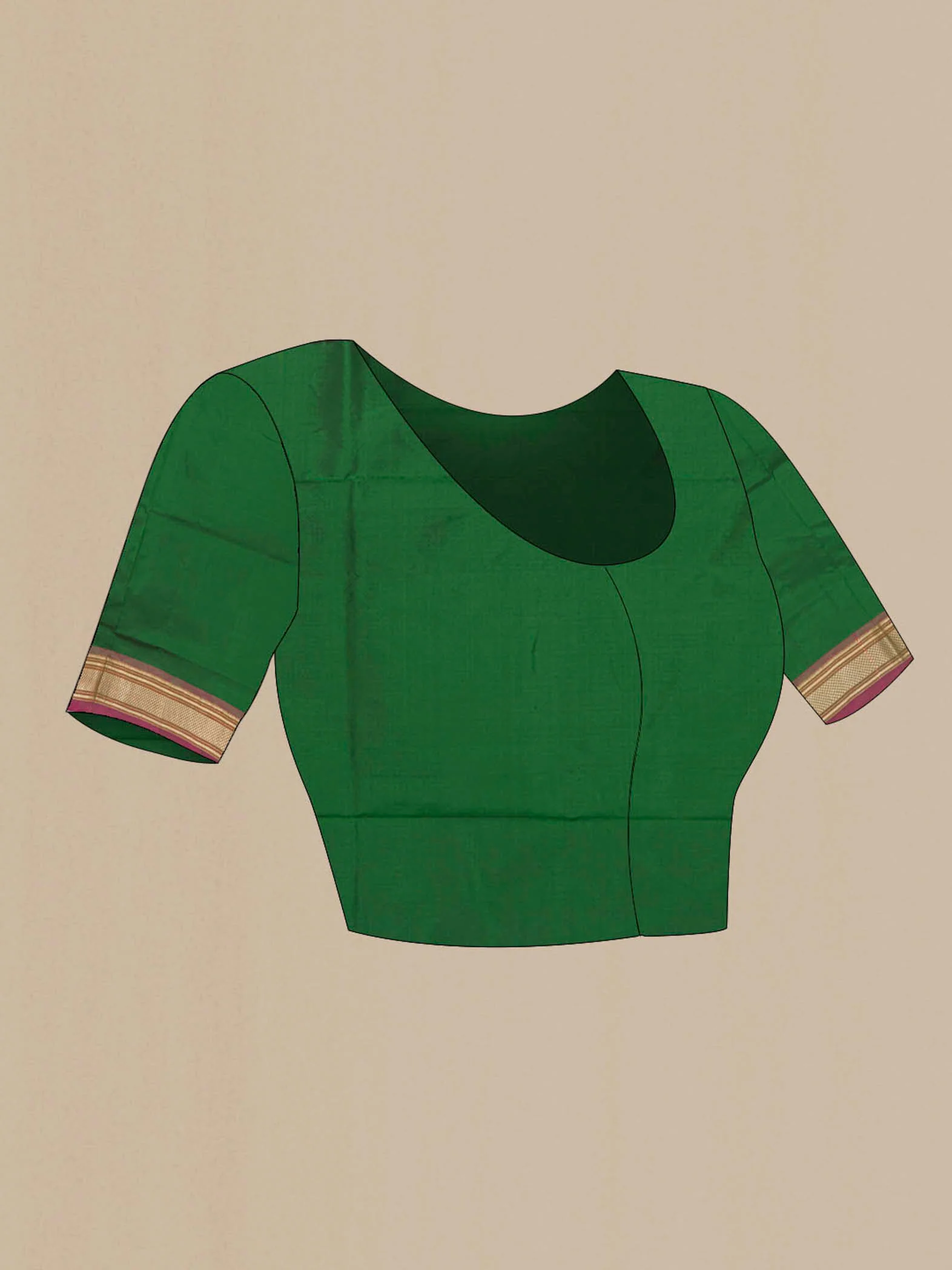 Bottle Green Paithani Silk Saree - Image 4