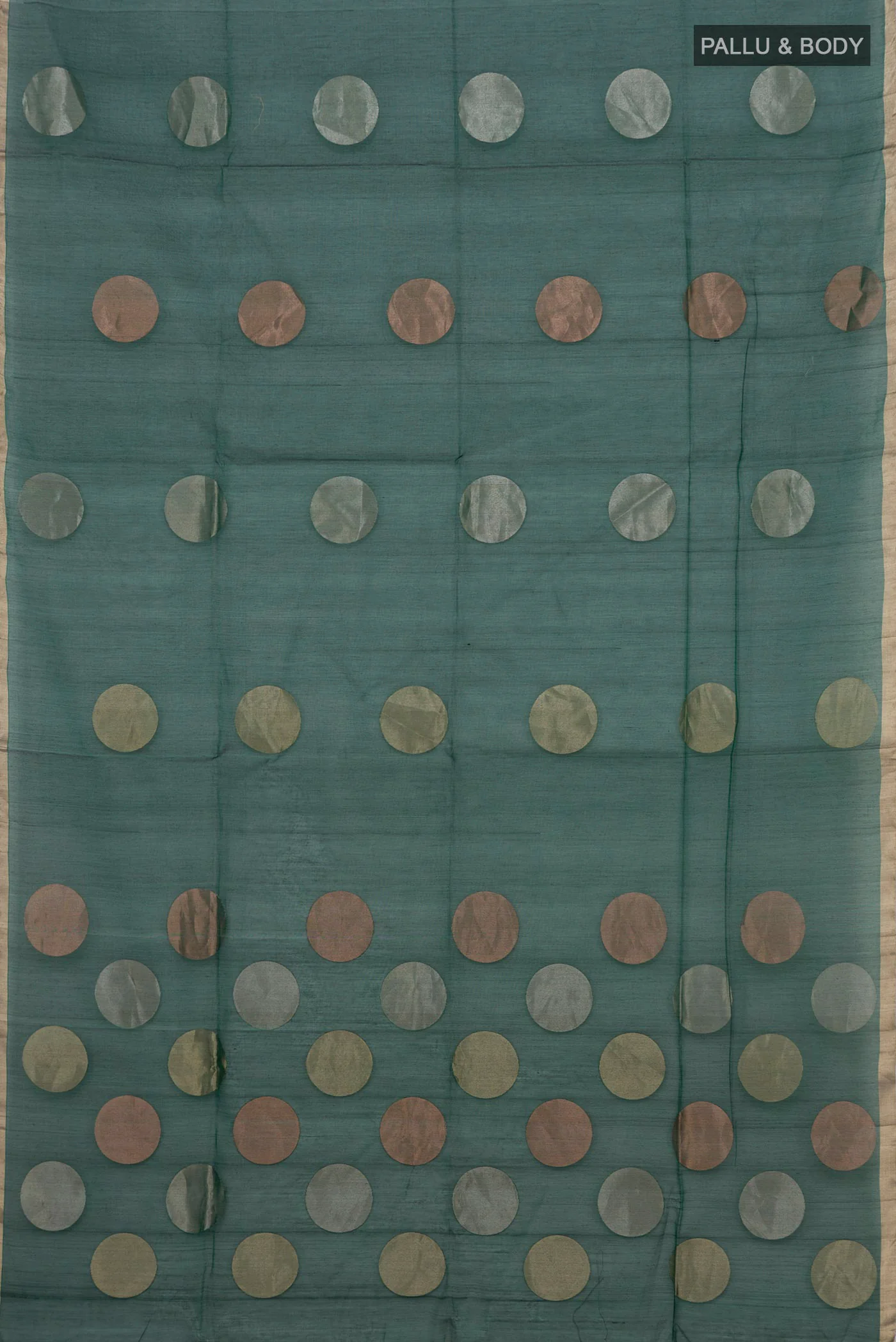 Bottle Green Silk Cotton Saree - Image 5
