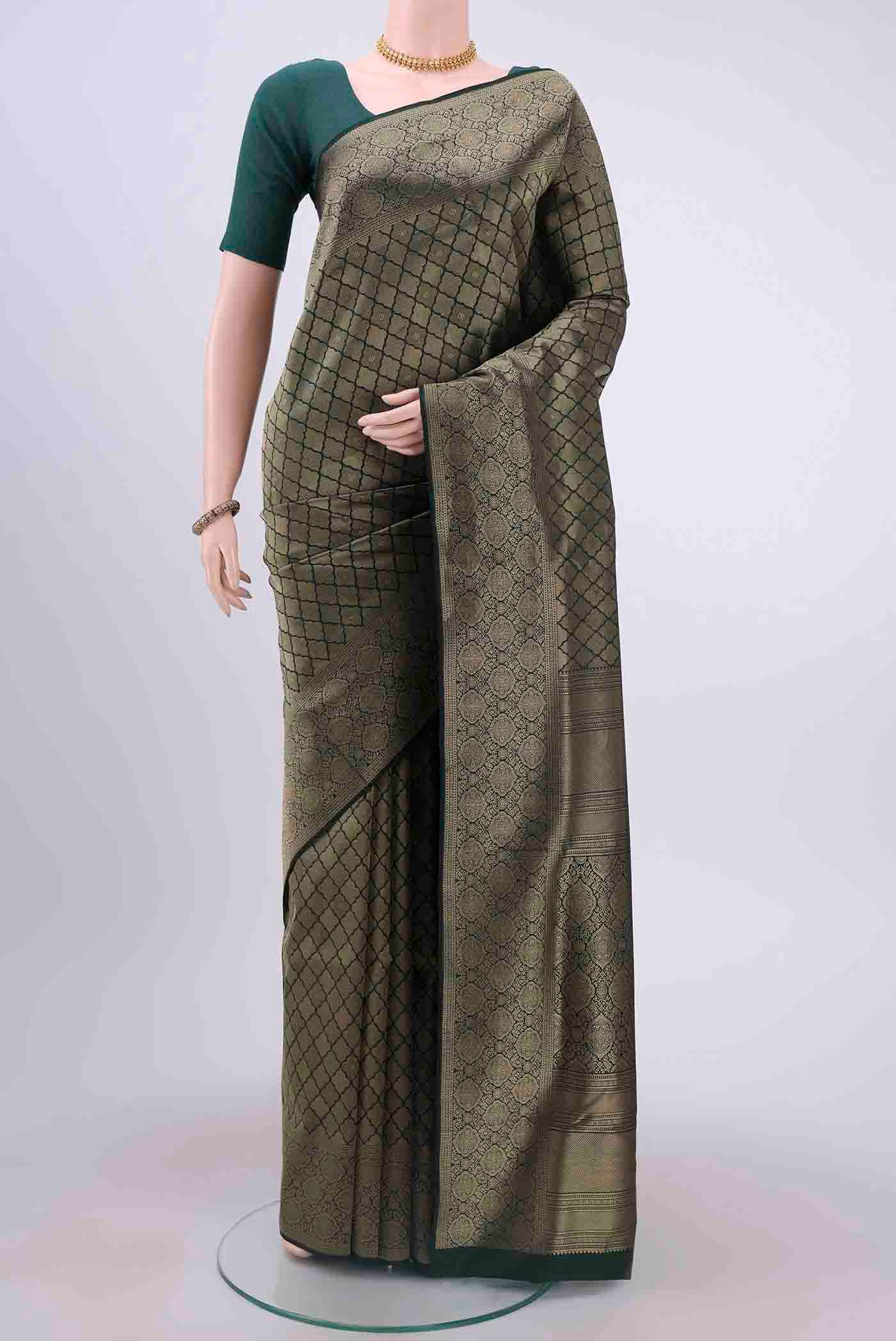 Bottle Green Soft Silk Saree