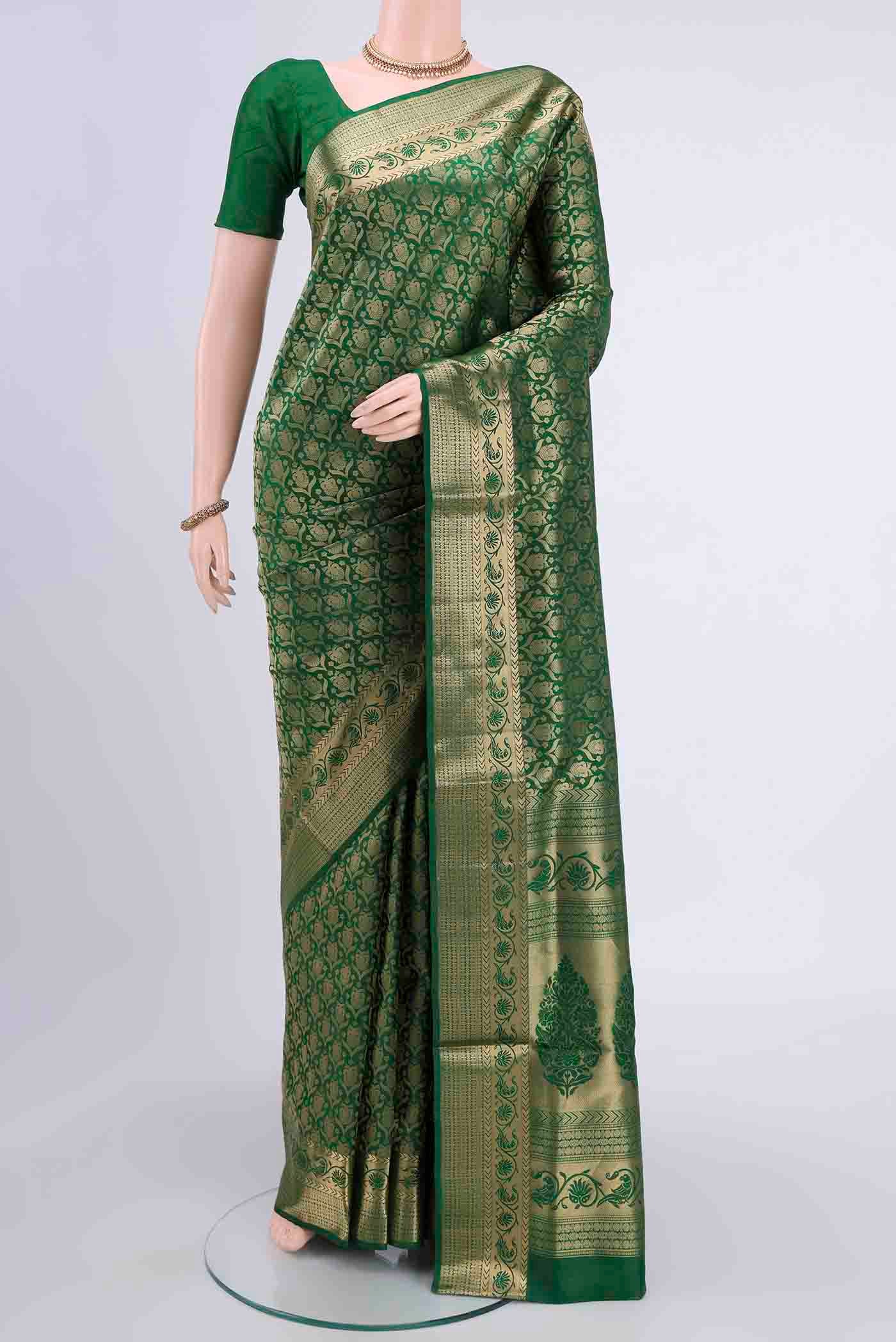 Bottle Green Soft Silk Saree