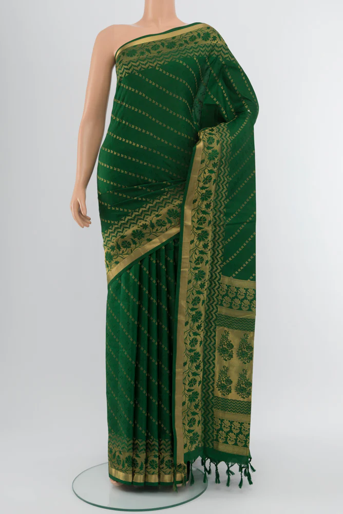 Bottle Green Soft Silk Saree
