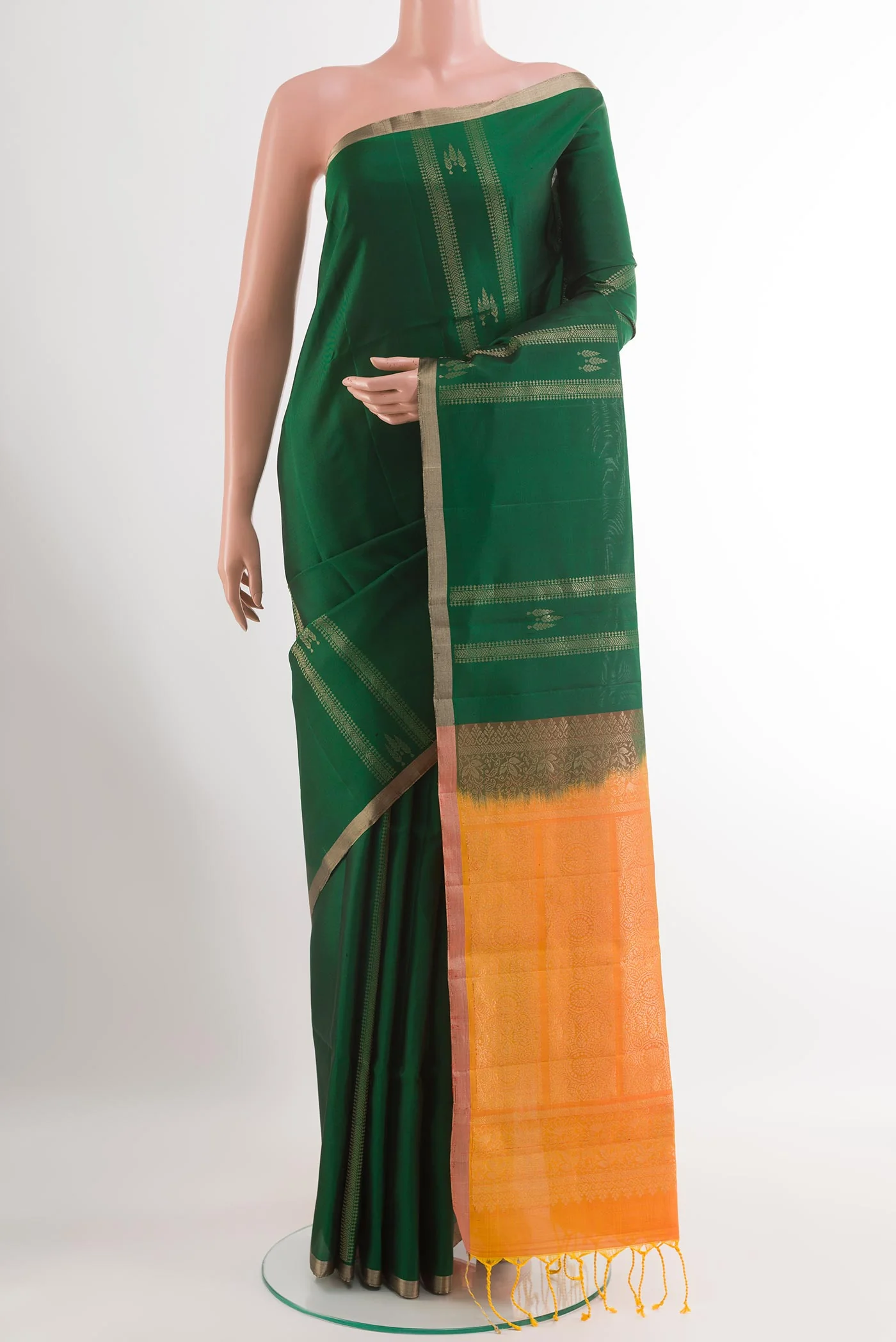 Bottle Green Soft Silk Saree