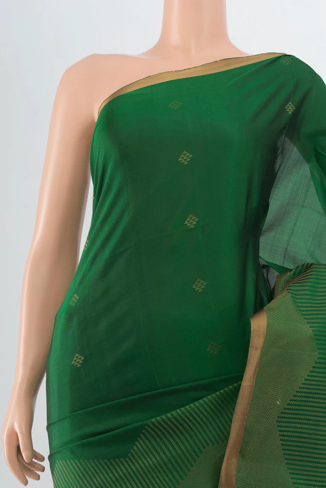 Green Soft Silk Saree - Image 2