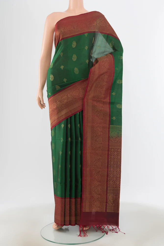 Bottle Green Soft Silk Saree