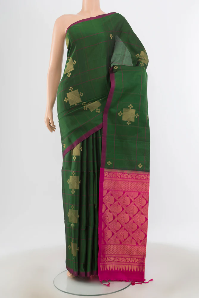 Bottle Green Soft Silk Saree
