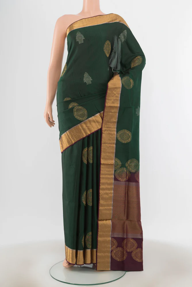 Bottle Green Soft Silk Saree