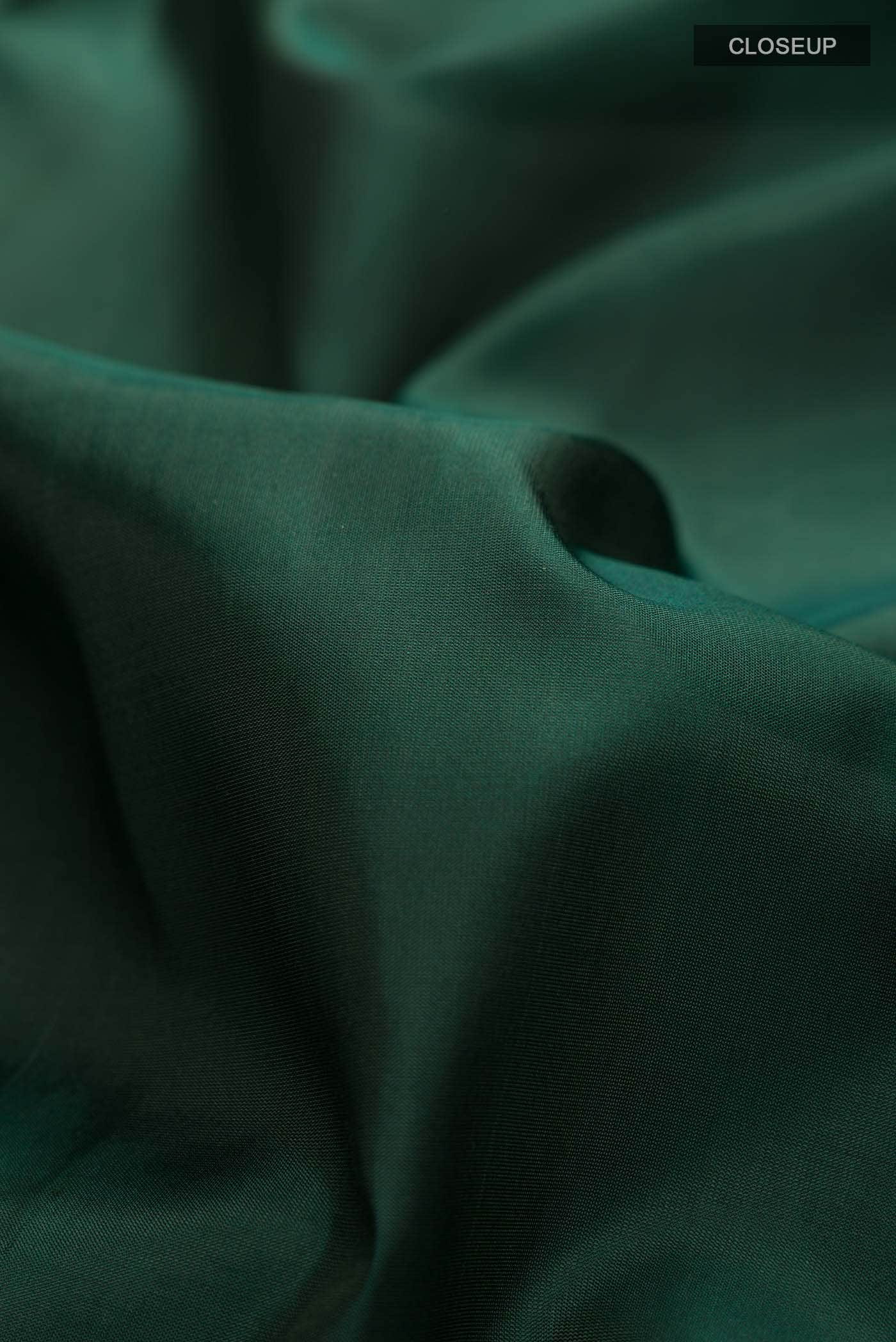 Bottle Green Soft Silk Saree - Image 2