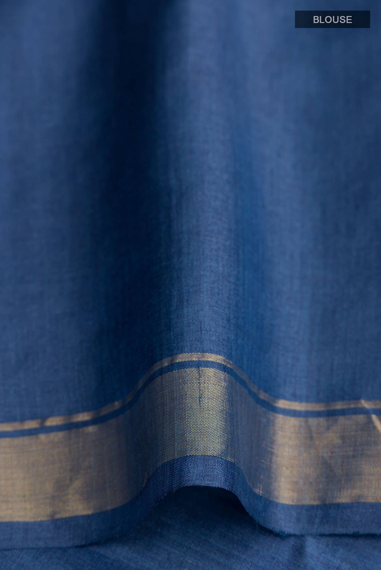 Breeze of Ease-Blue Bhagalpuri Tussar Silk Saree - Image 8