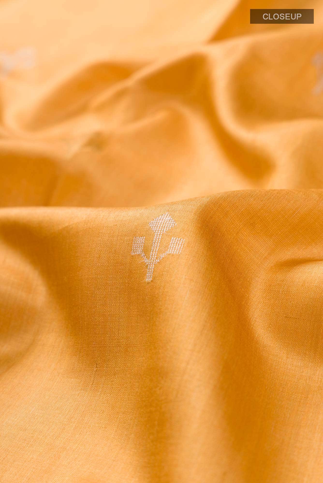 Breeze of Ease-Mustard Bhagalpuri Tussar Silk Saree - Image 9