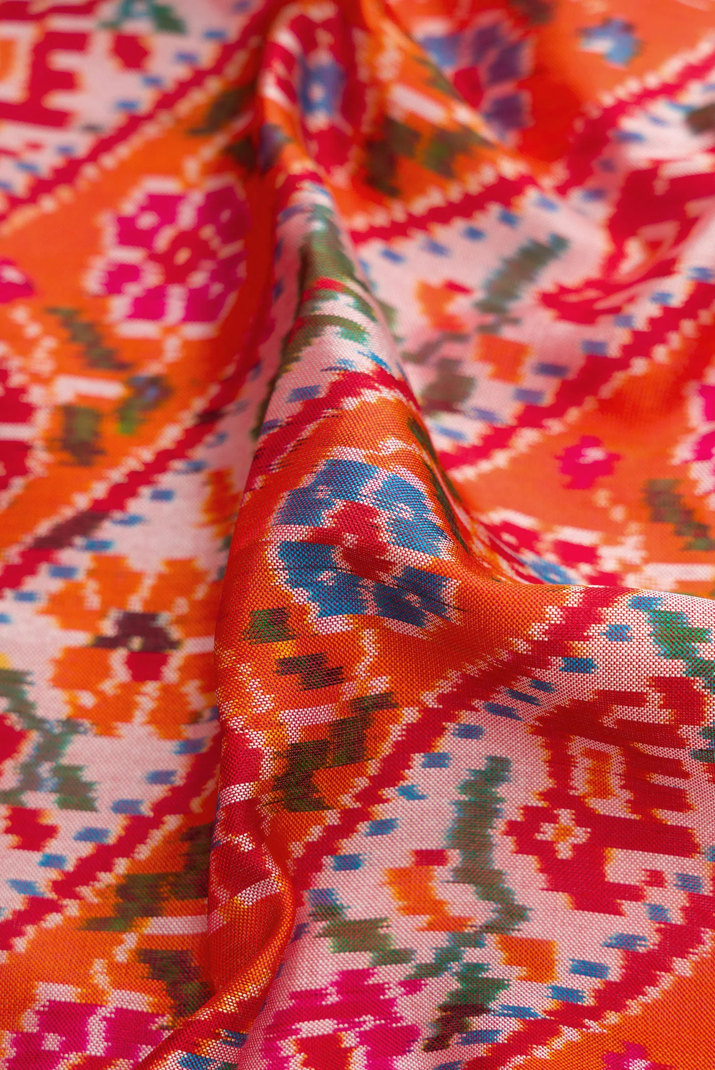 Multi Color Double Ikat Saree - Image 2