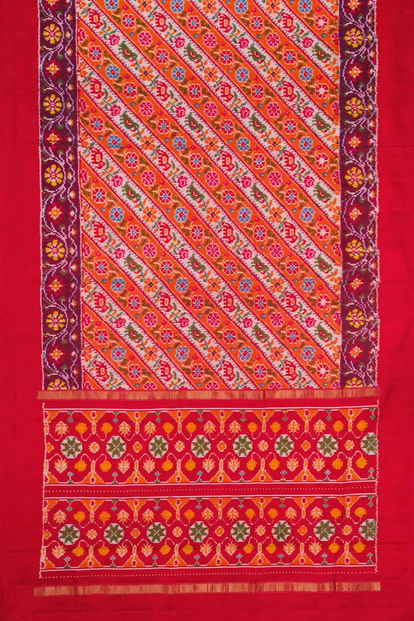 Multi Color Double Ikat Saree - Image 6