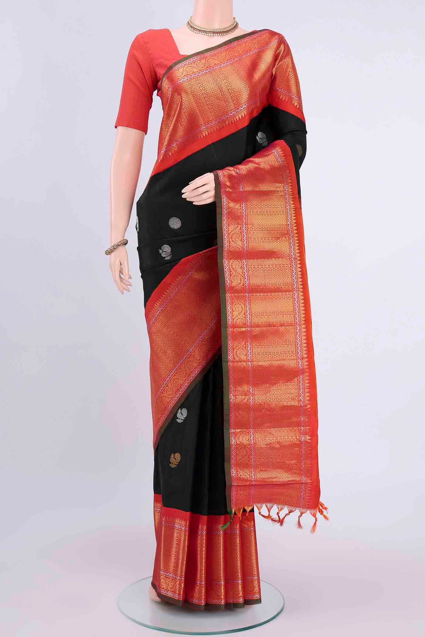 Black Gadwal Silk Saree