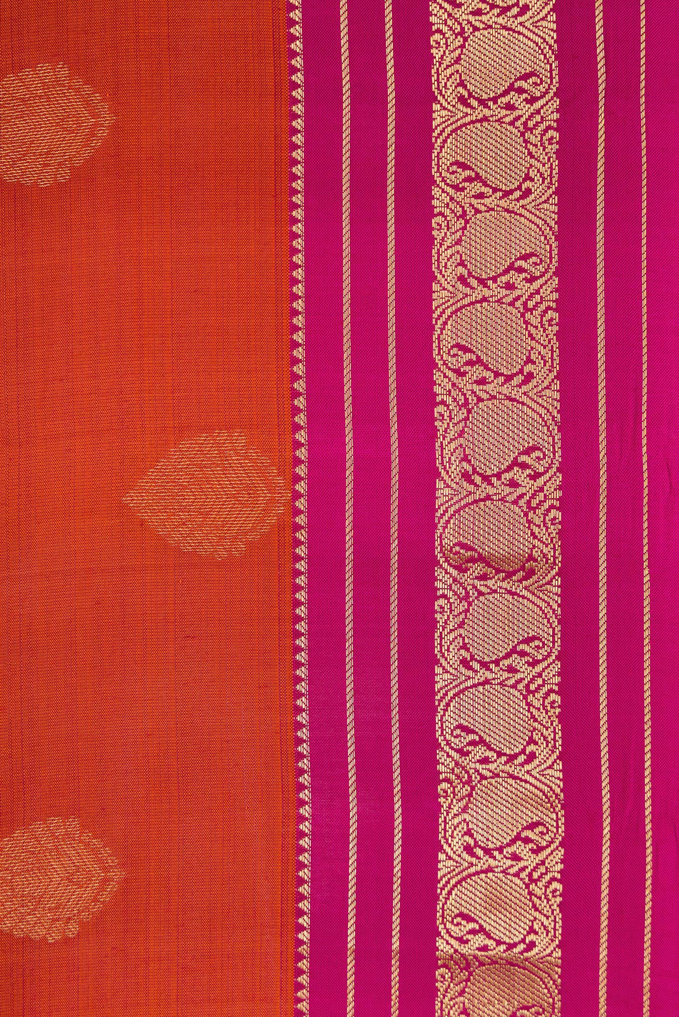 Brick Orange Kanchipuram Silk Saree - Image 3