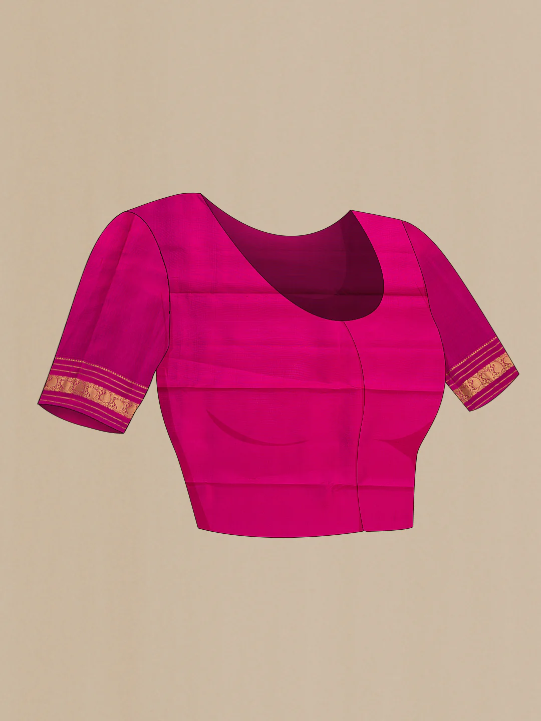 Brick Orange Kanchipuram Silk Saree - Image 5