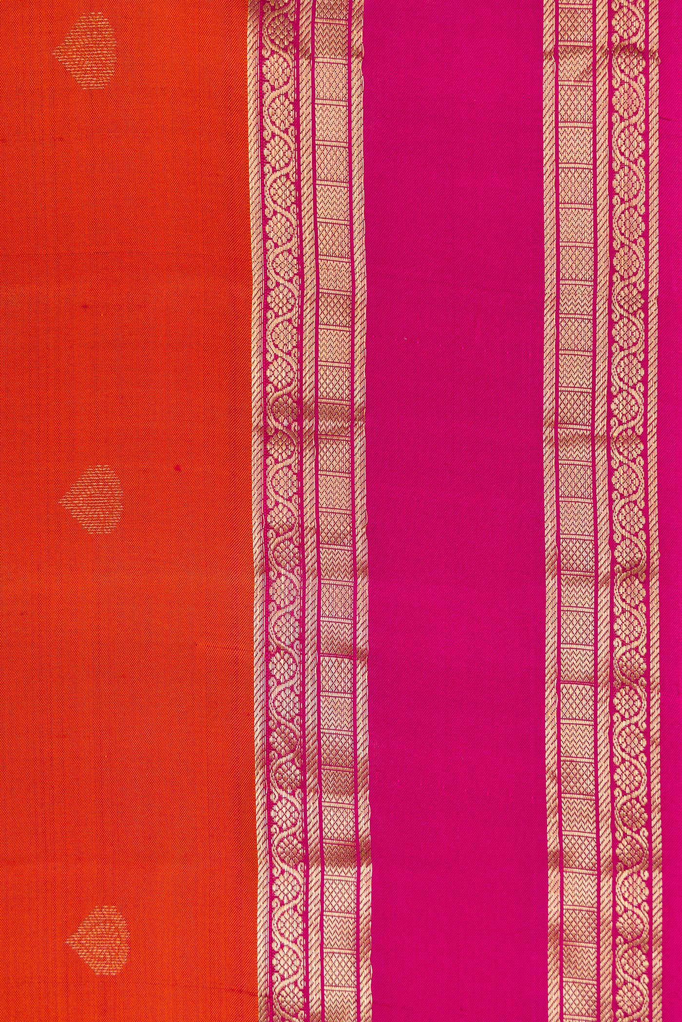 Brick Orange Kanchipuram Silk Saree - Image 3