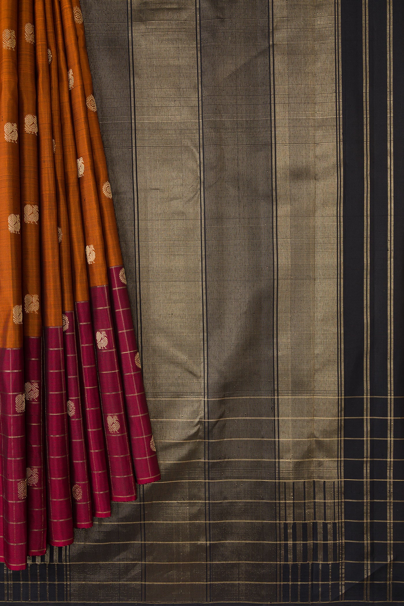Mustard Kanjivaram Silk Saree - Image 4