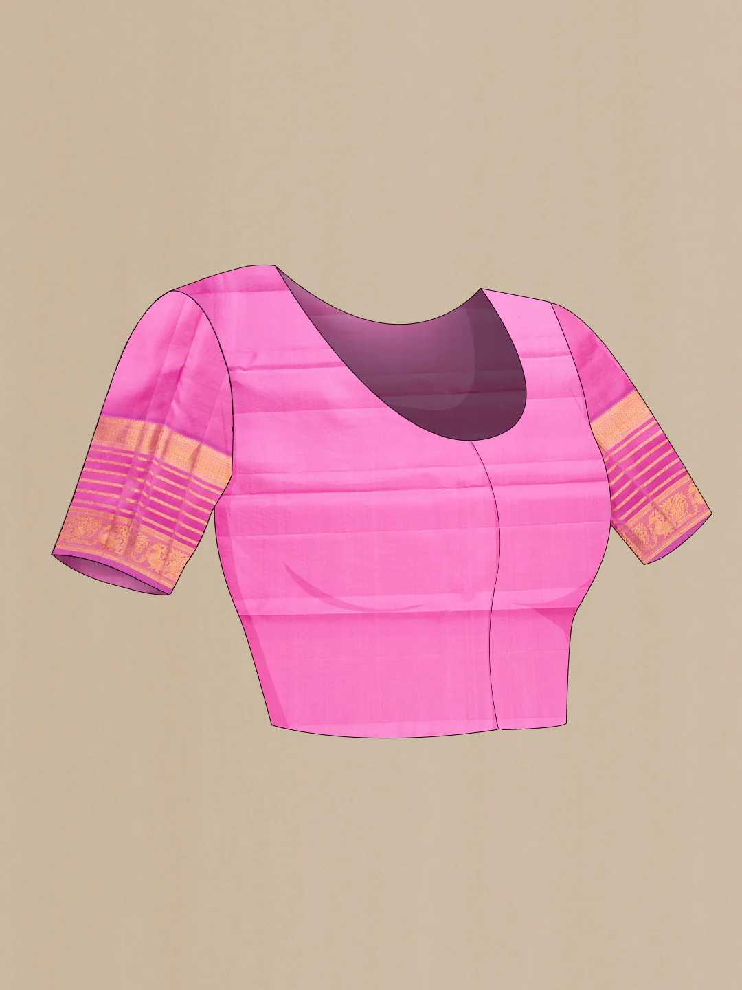 Pink Kanjivaram Silk Saree - Image 5