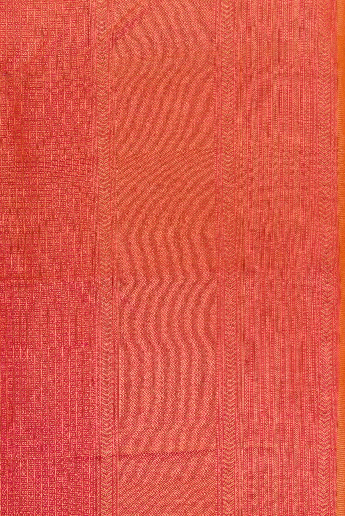 Pink with Orange Color Kanjivaram Silk Saree - Image 3