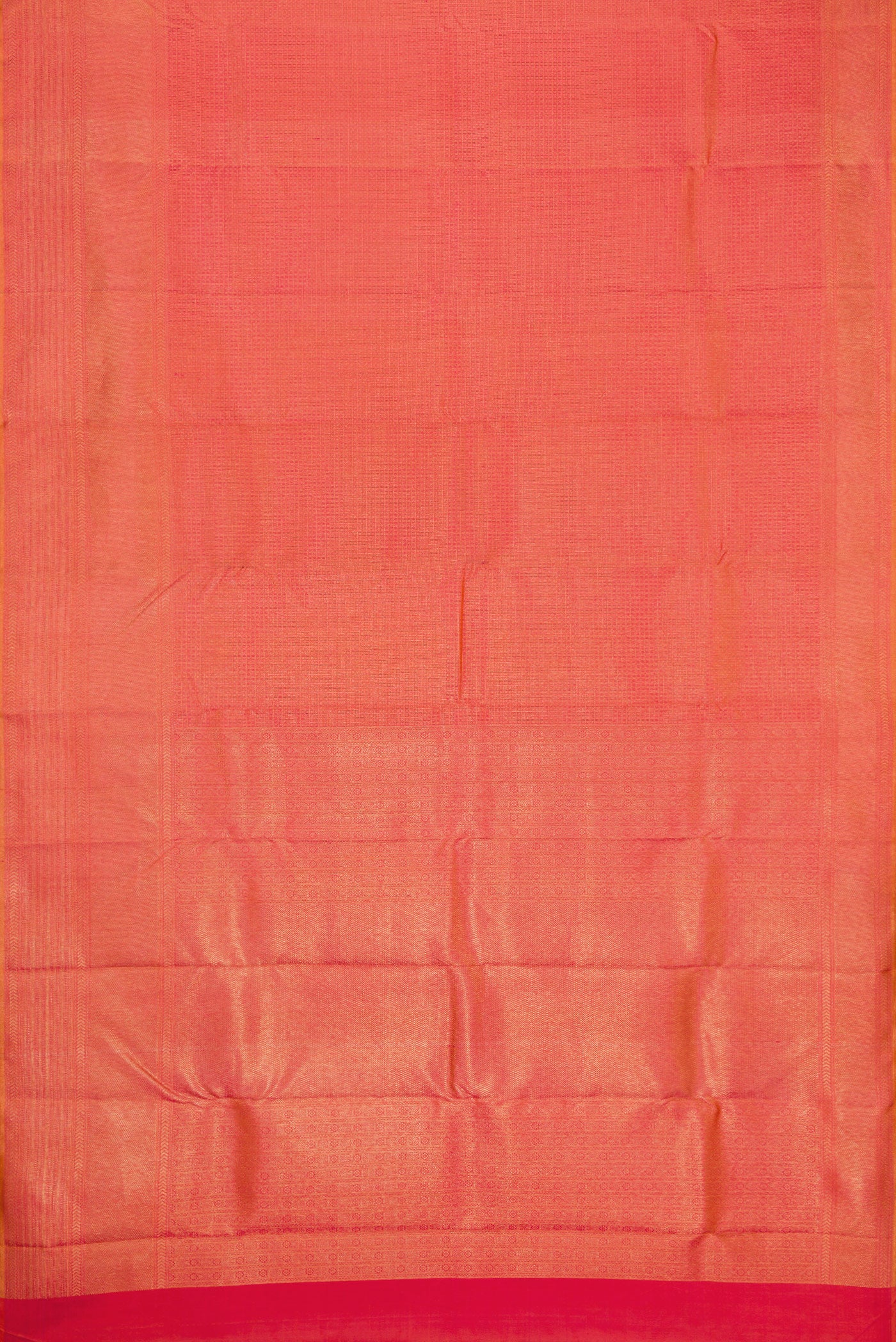 Pink with Orange Color Kanjivaram Silk Saree - Image 6