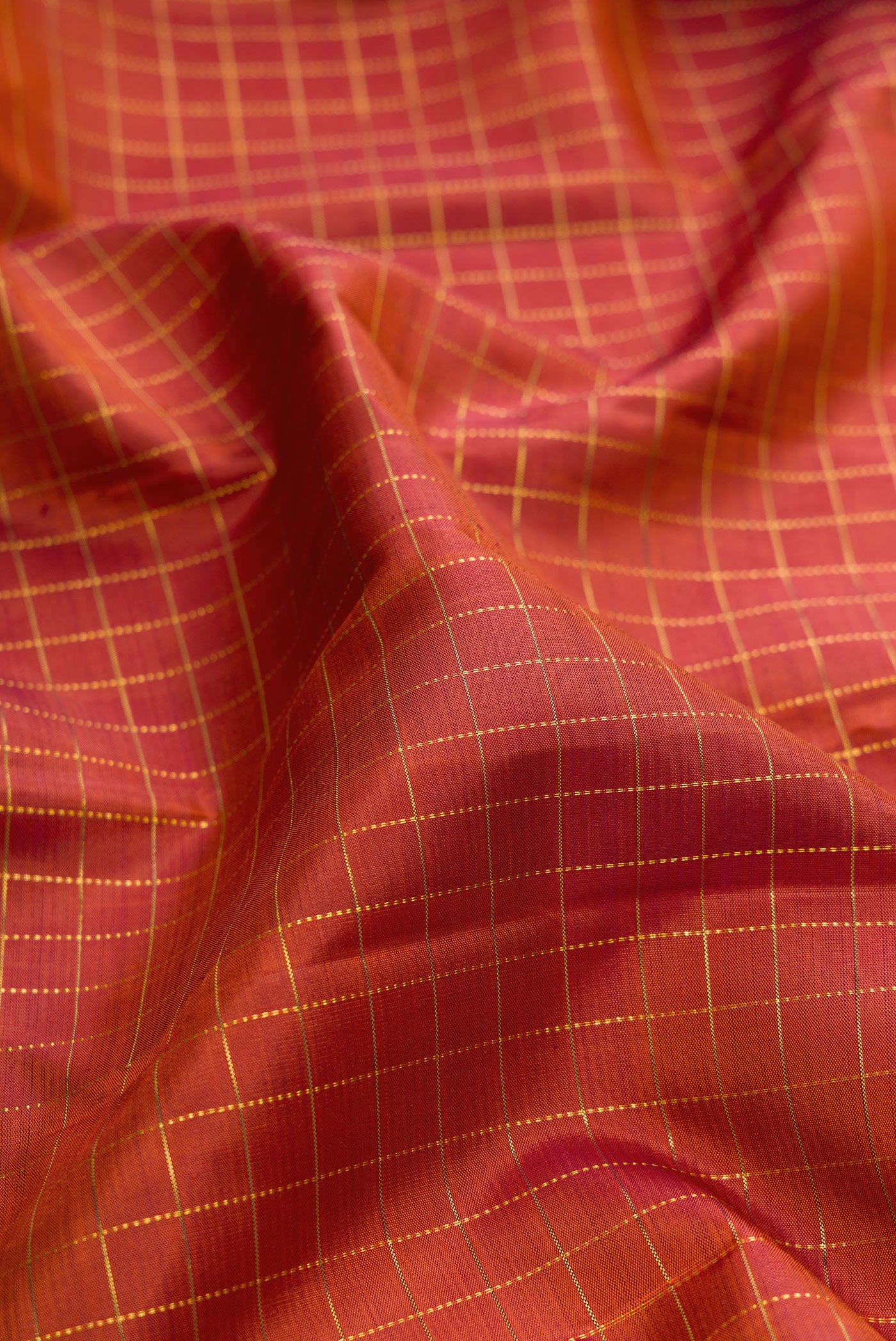 Brick Orange Kanjivaram Silk Saree - Image 2