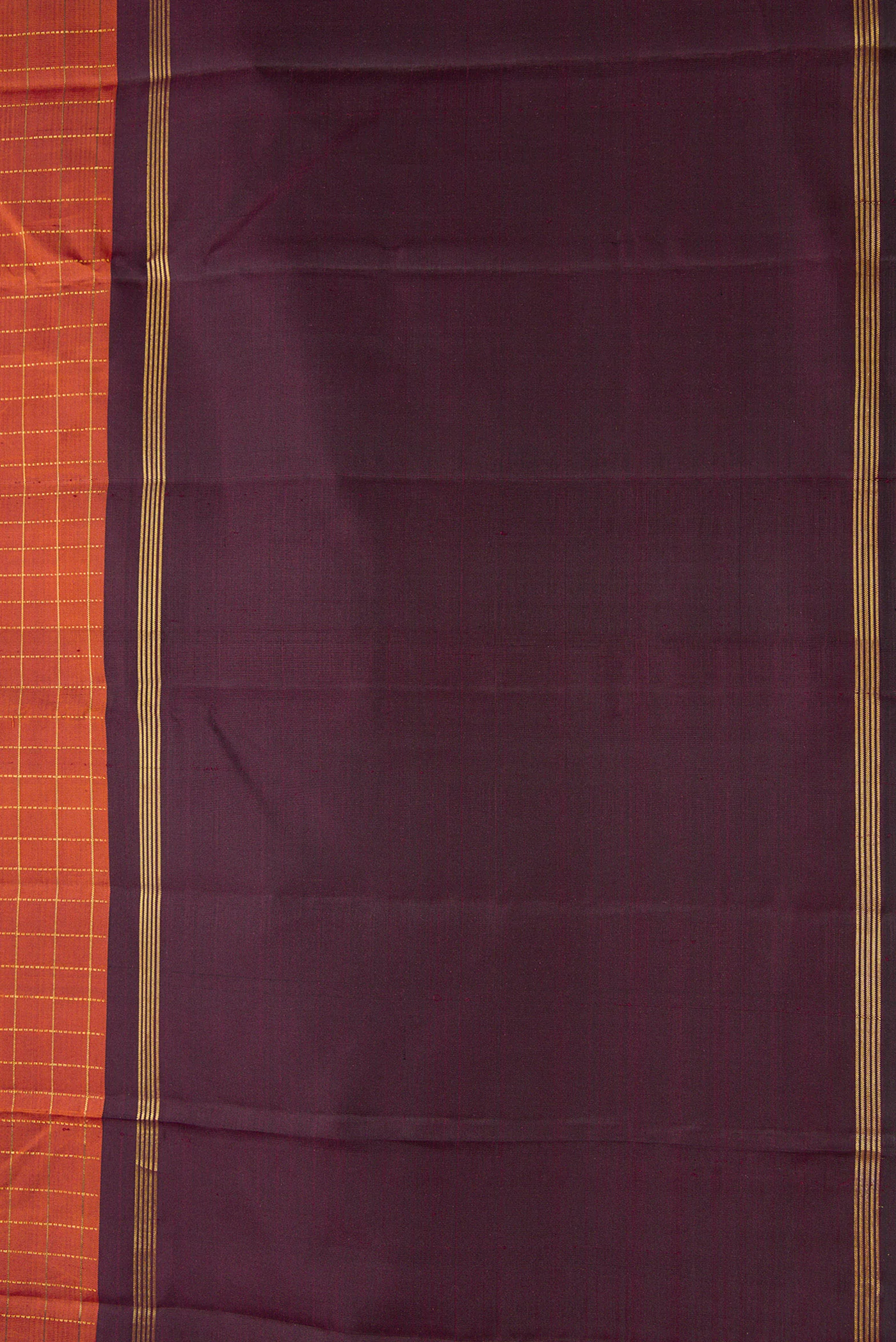 Brick Orange Kanjivaram Silk Saree - Image 3