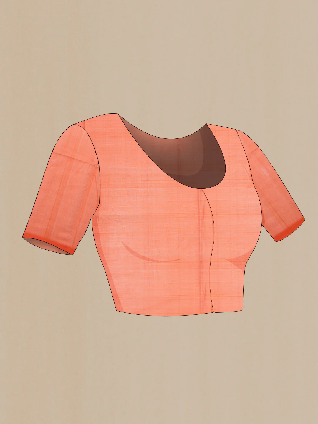 Brick Orange Dual Tone Silk Cotton Saree - Image 4