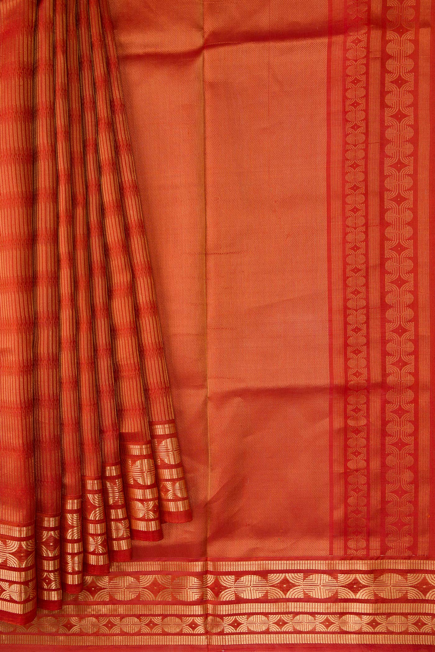 Rust Soft Silk Saree - Image 4