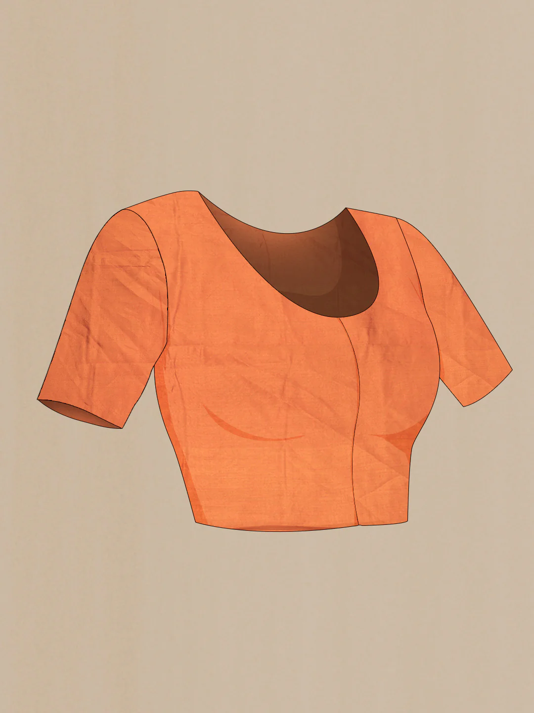 Orange Banarasi Raw Silk Saree - Image 4