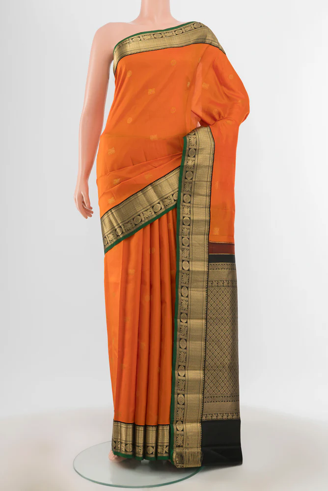 Orange Kanchipuram Silk Saree