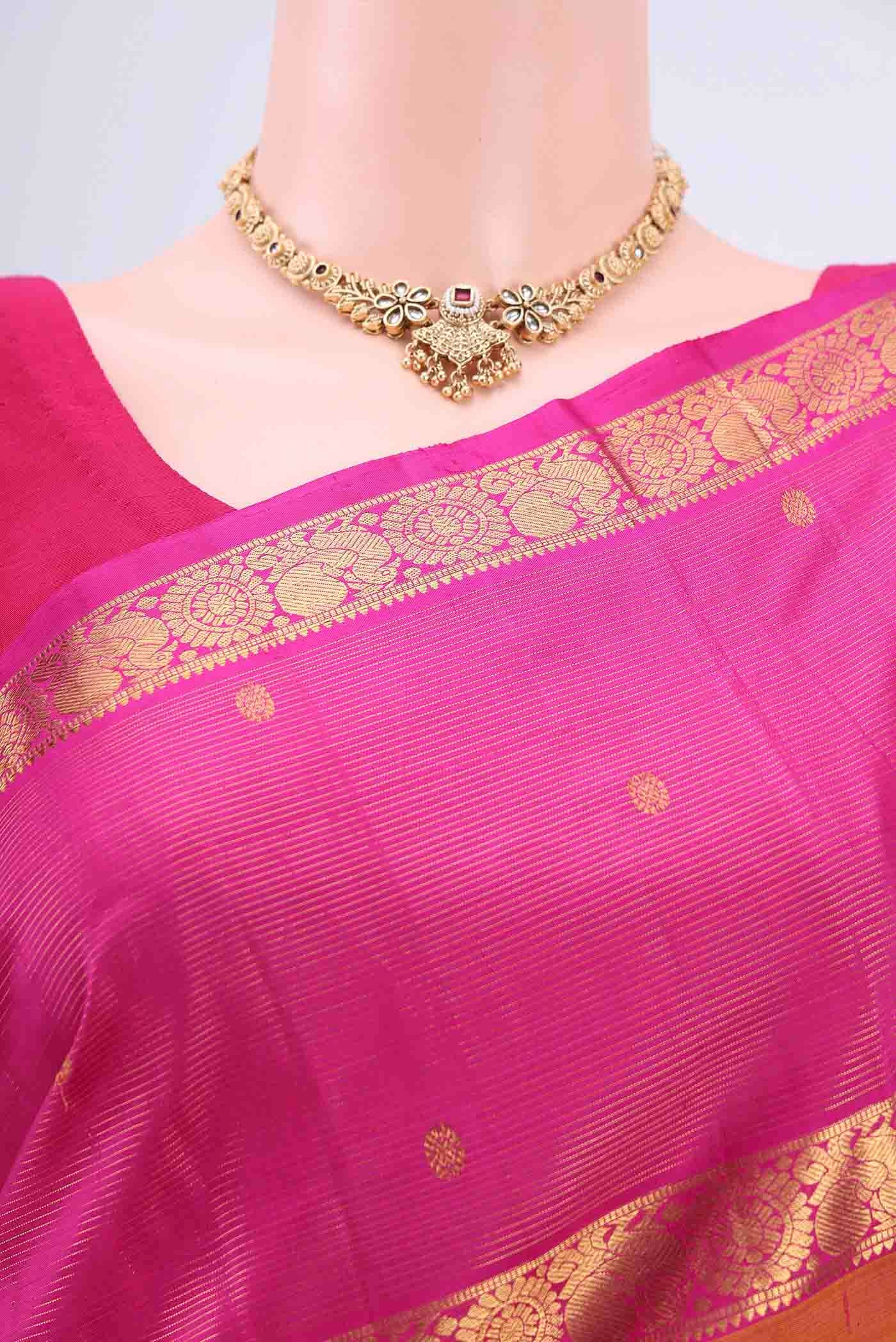 Brick Orange Kanjivaram Saree - Image 2
