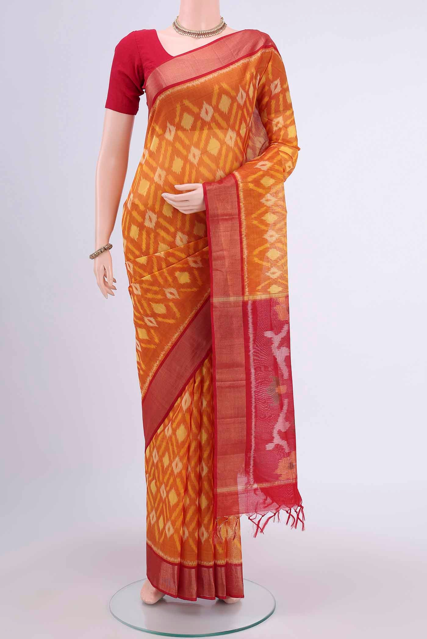 Yellow Silk Cotton Saree