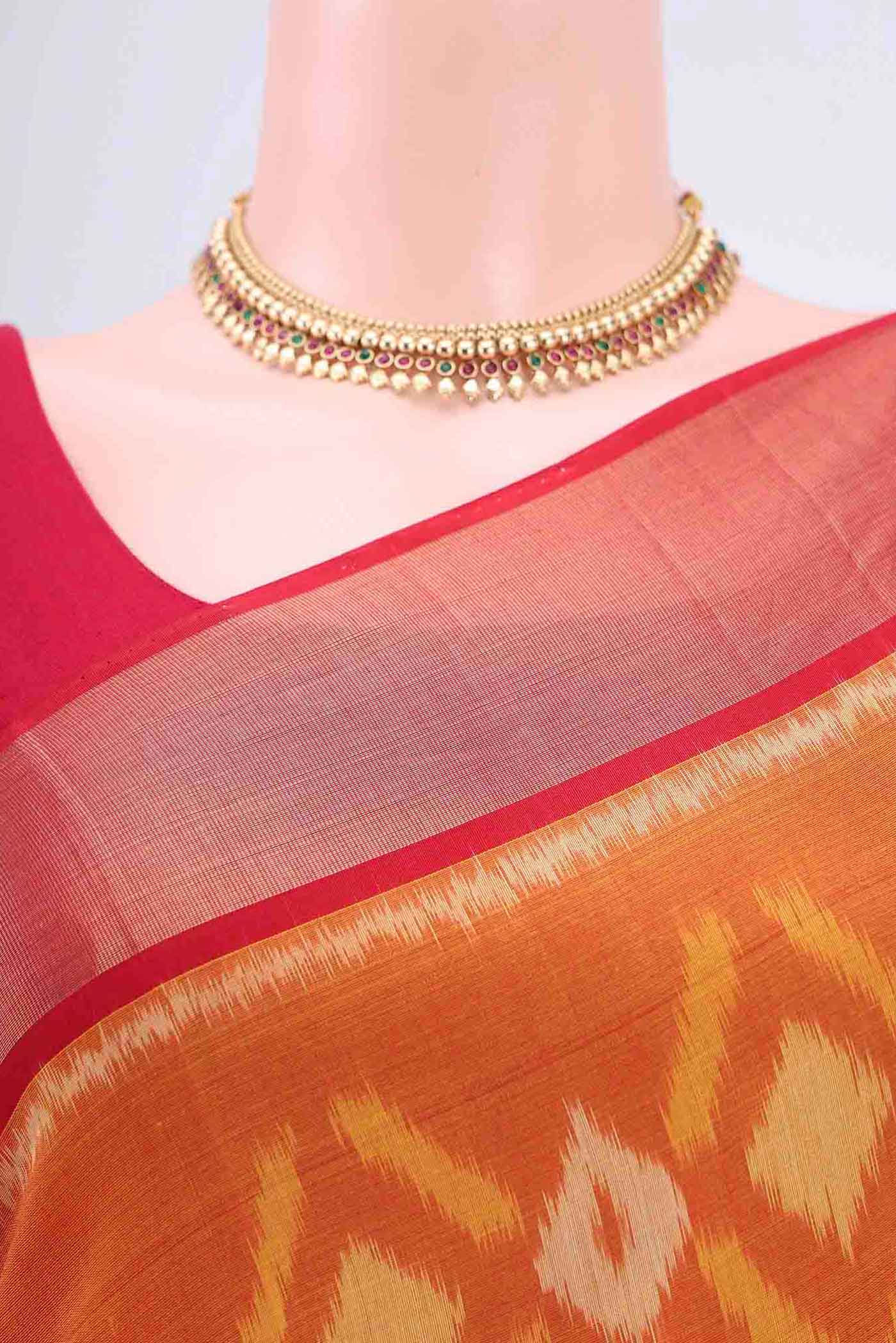 Yellow Silk Cotton Saree - Image 2