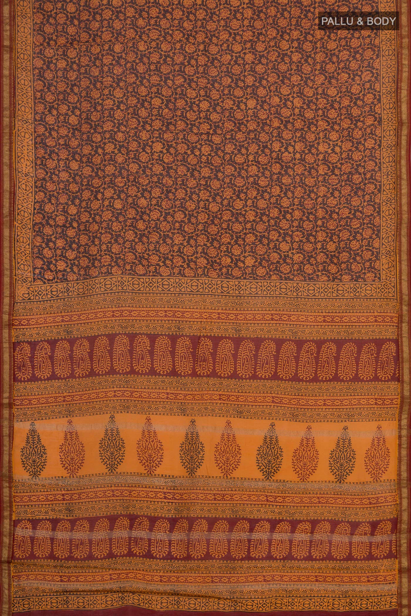Multi Color Maheshwari Silk Cotton Saree - Image 5